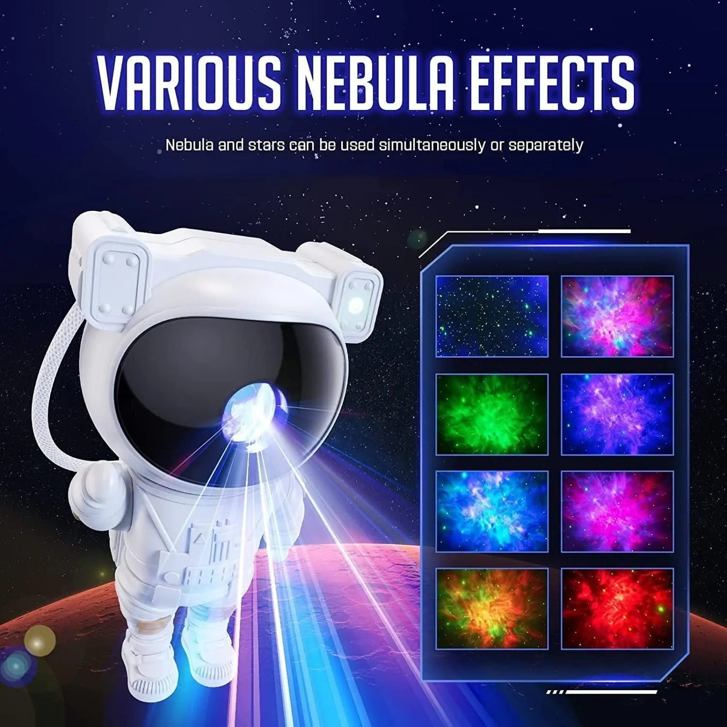 Astronaut Galaxy Projector - 360 Magnetic Head Rotation, Remote Control - lorexa