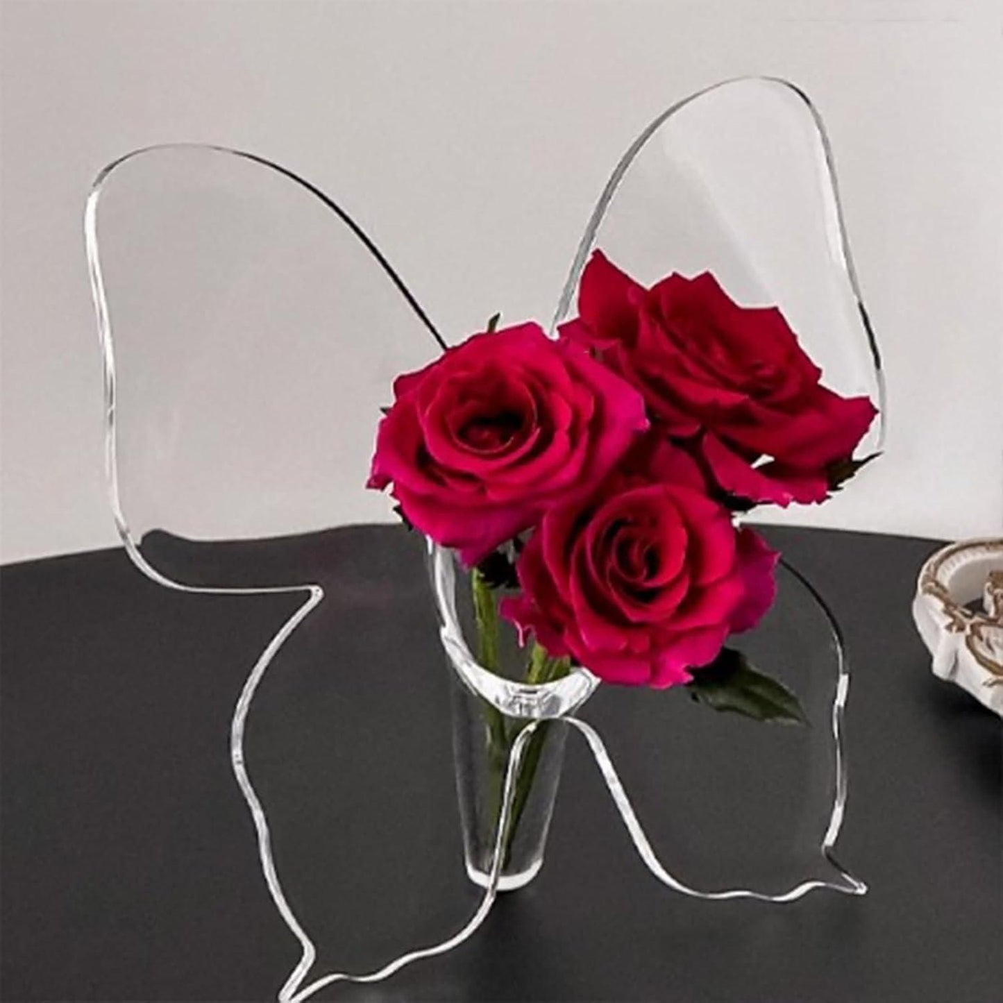 Clear Butterfly Frame Vase, Art Flower Holder - lorexa