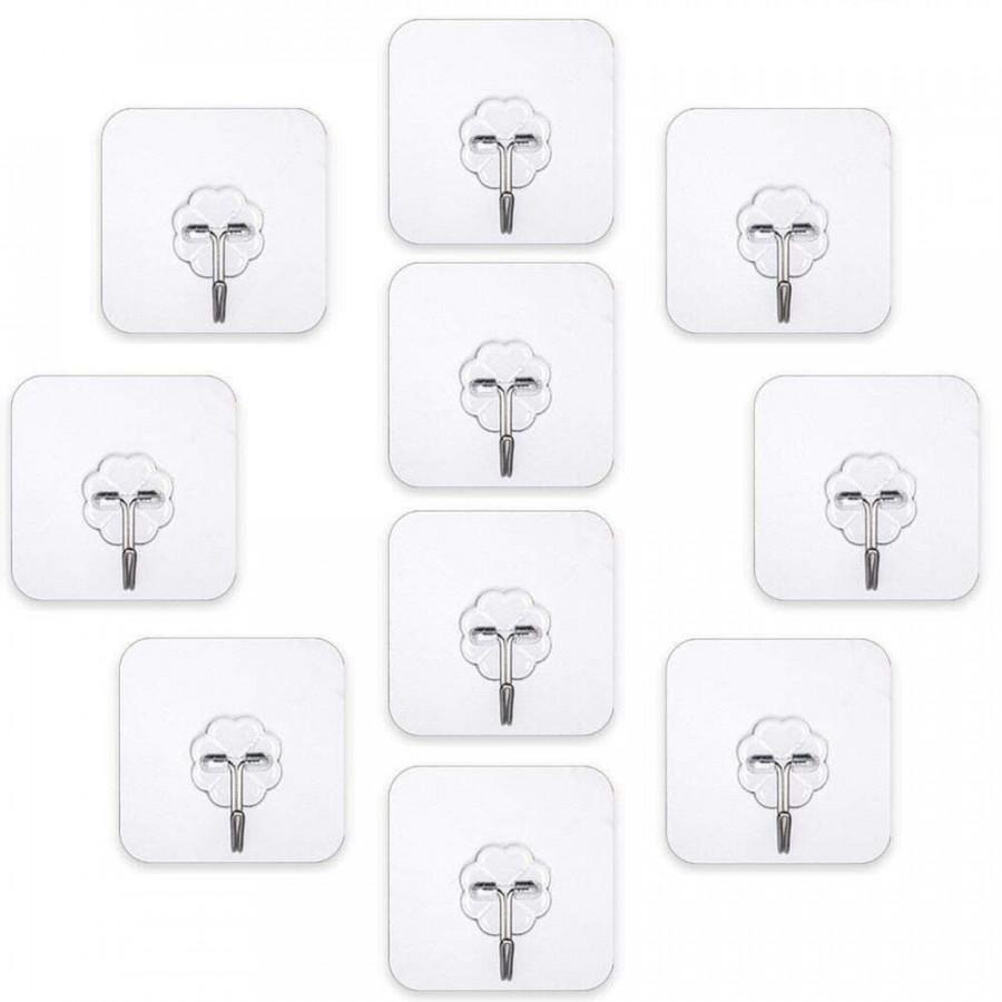 Hooks-Transparent Self Adhesive Hooks Hanger(Pack of 6) 07ufrb-rm