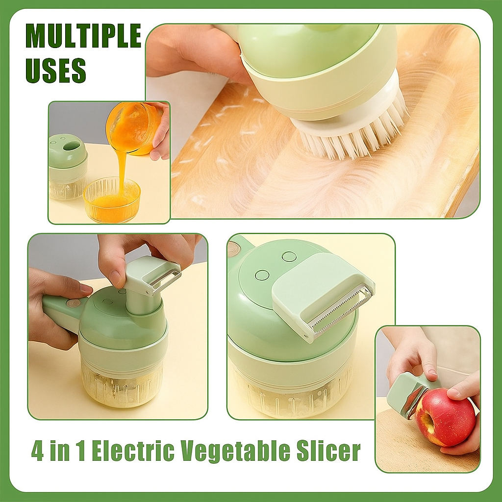 4 in 1 Portable Electric Vegetable Cutter Set Lorexa