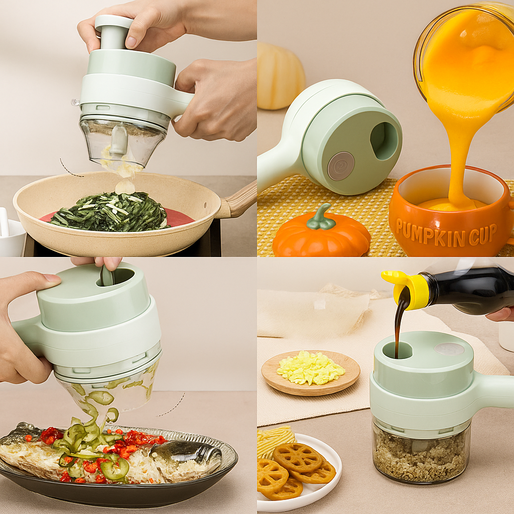 4 in 1 Portable Electric Vegetable Cutter Set Lorexa