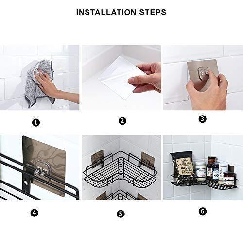 Kitchen Organiser Corner Shelf - Wall Mount Stainless Steel Storage Rack ( Pack of 1 ) 07ufrb-rm