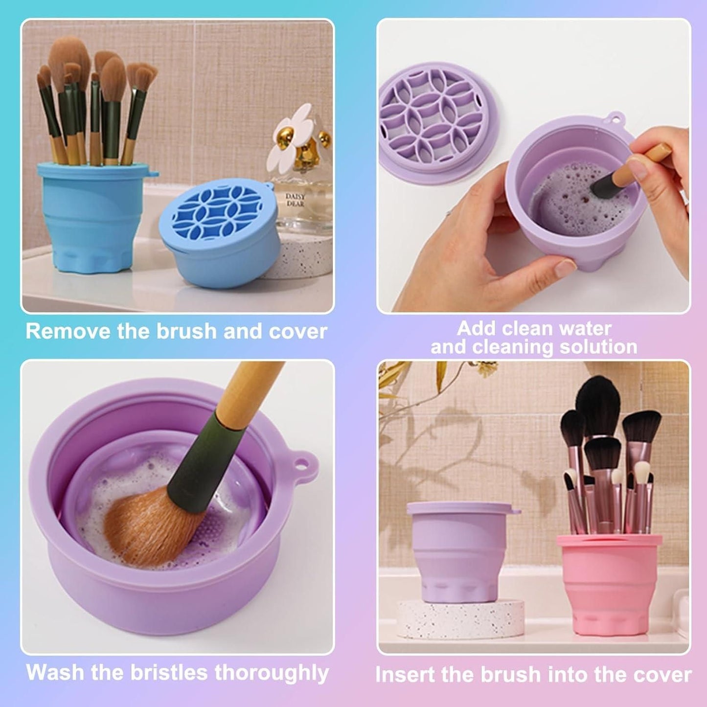 Silicon Makeup Brushes Cleaning Cup 07ufrb-rm