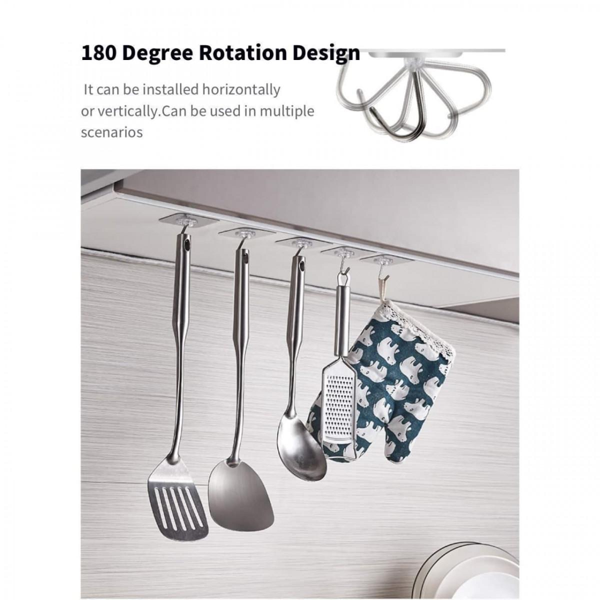 Hooks-Transparent Self Adhesive Hooks Hanger(Pack of 6) 07ufrb-rm
