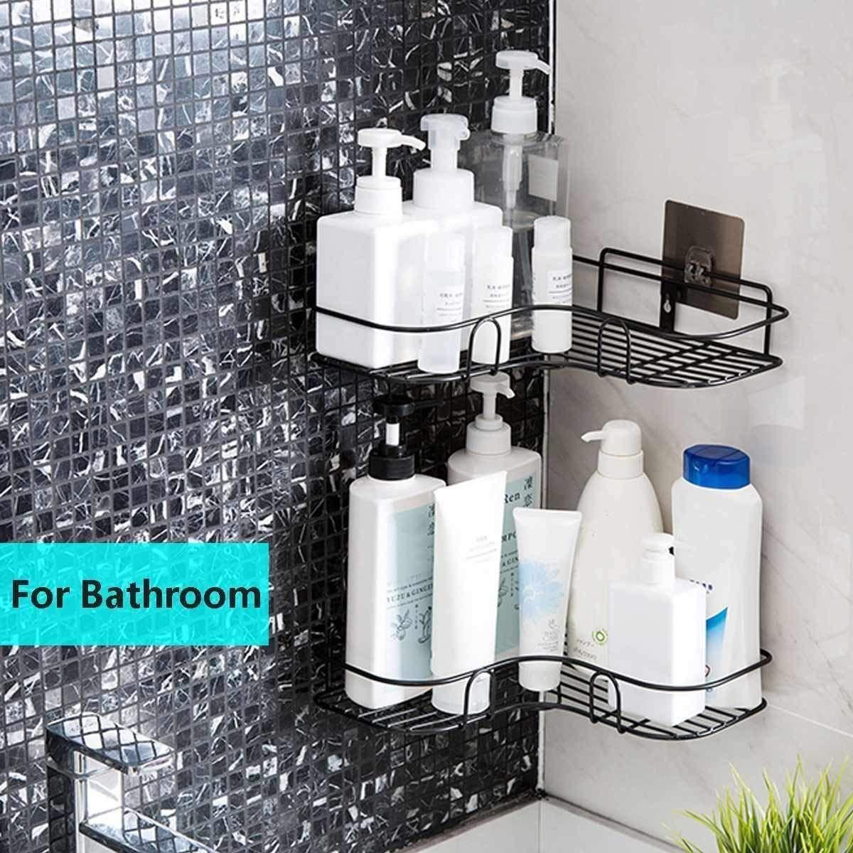 Kitchen Organiser Corner Shelf - Wall Mount Stainless Steel Storage Rack ( Pack of 1 ) 07ufrb-rm