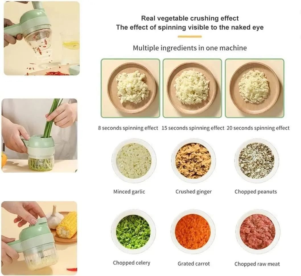 4 in 1 Portable Electric Vegetable Cutter Set - lorexa