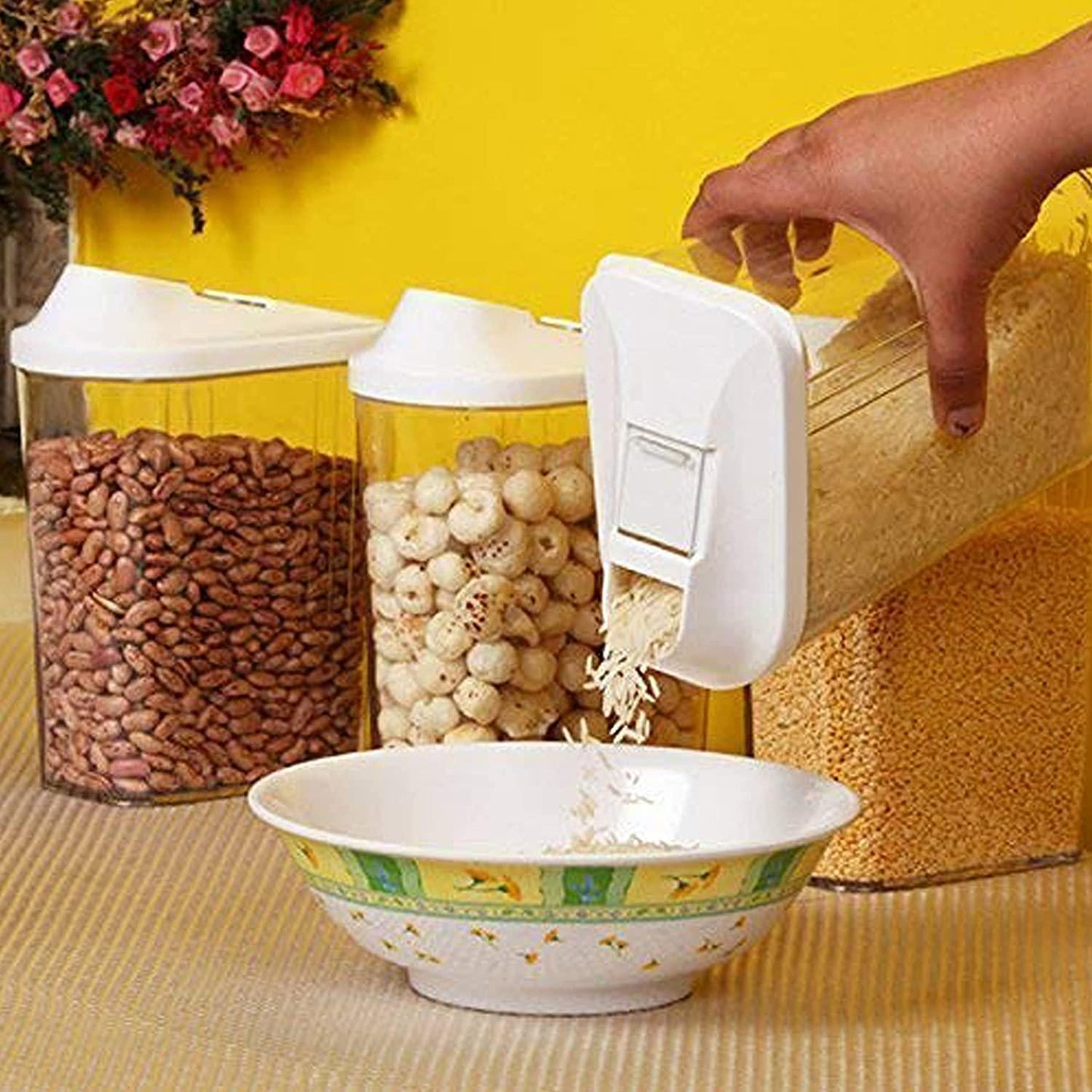 Plastic Dispenser Jar/Container (15x9x22cm) Pack of 6 07ufrb-rm