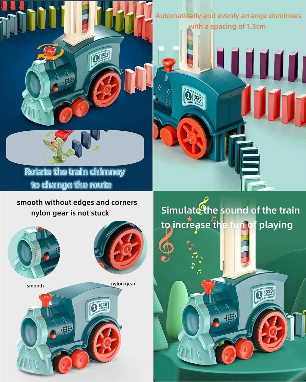 Train Toy Domino Set for Kids BPA Free Plastic with Sound Effects - lorexa