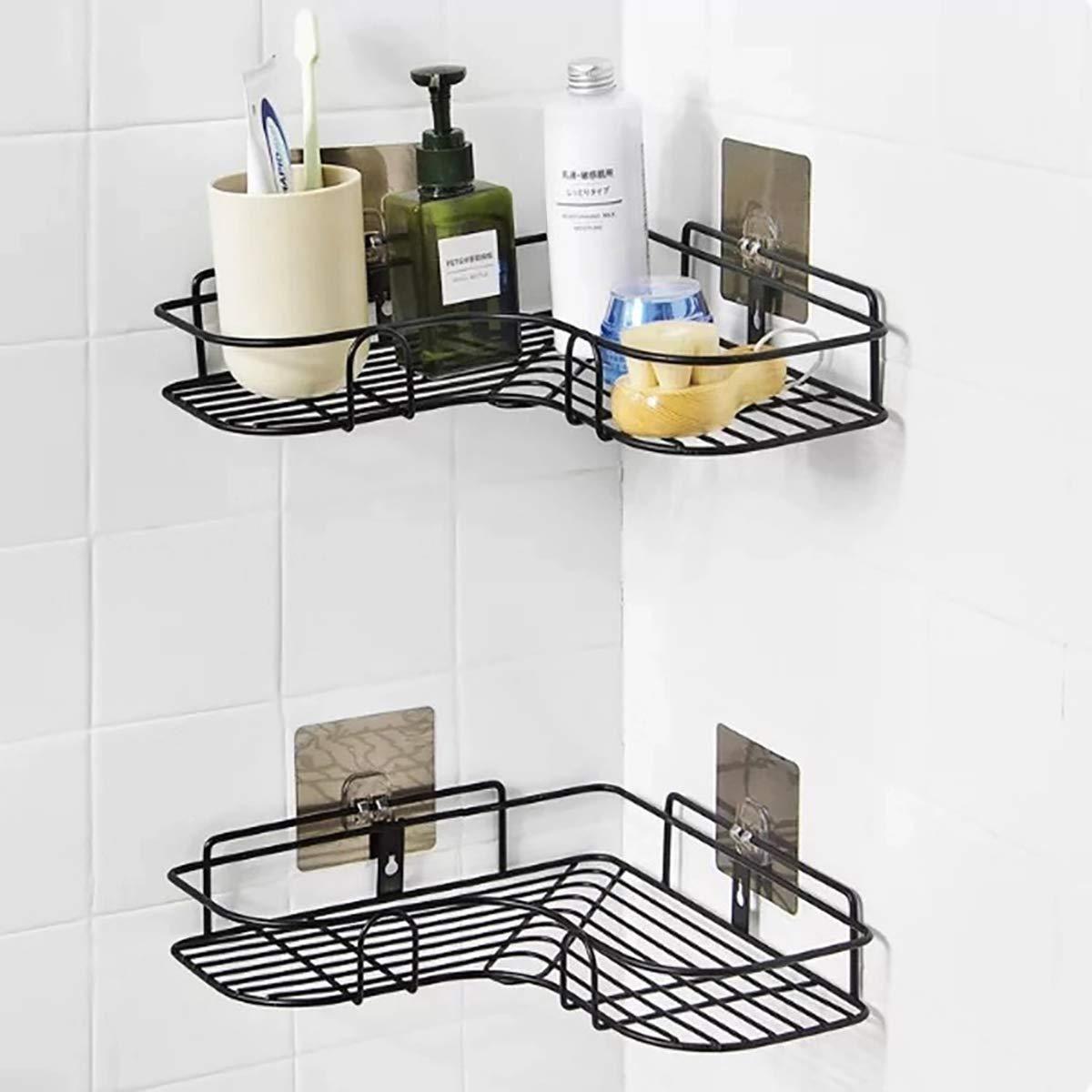 Kitchen Organiser Corner Shelf - Wall Mount Stainless Steel Storage Rack ( Pack of 1 ) 07ufrb-rm