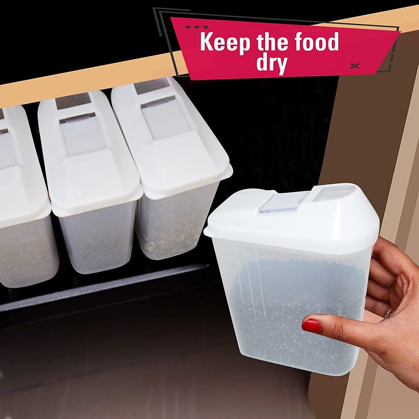 Plastic Dispenser Jar/Container (15x9x22cm) Pack of 6 07ufrb-rm