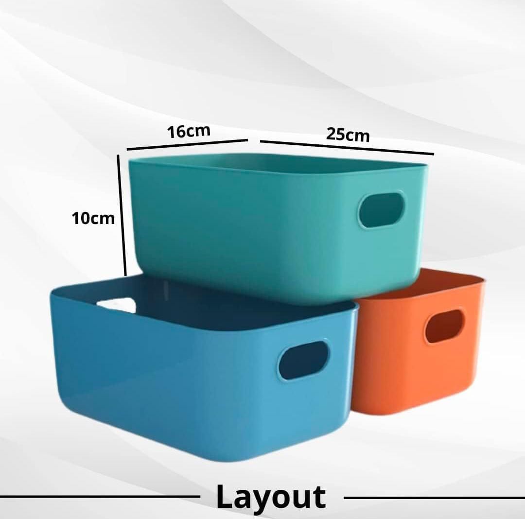 3 Pieces Multipurpose Plastic Storage Basket 07ufrb-rm