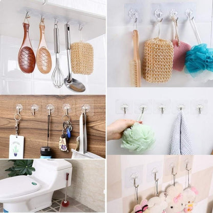 Hooks-Transparent Self Adhesive Hooks Hanger(Pack of 6) 07ufrb-rm