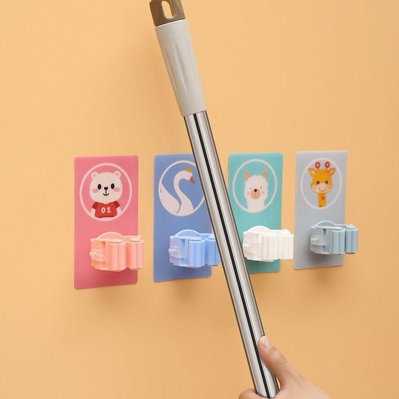 Mop Broom Holder-Wall Mounted Cartoon Mop, Broom Holders(Pack of 2) 07ufrb-rm