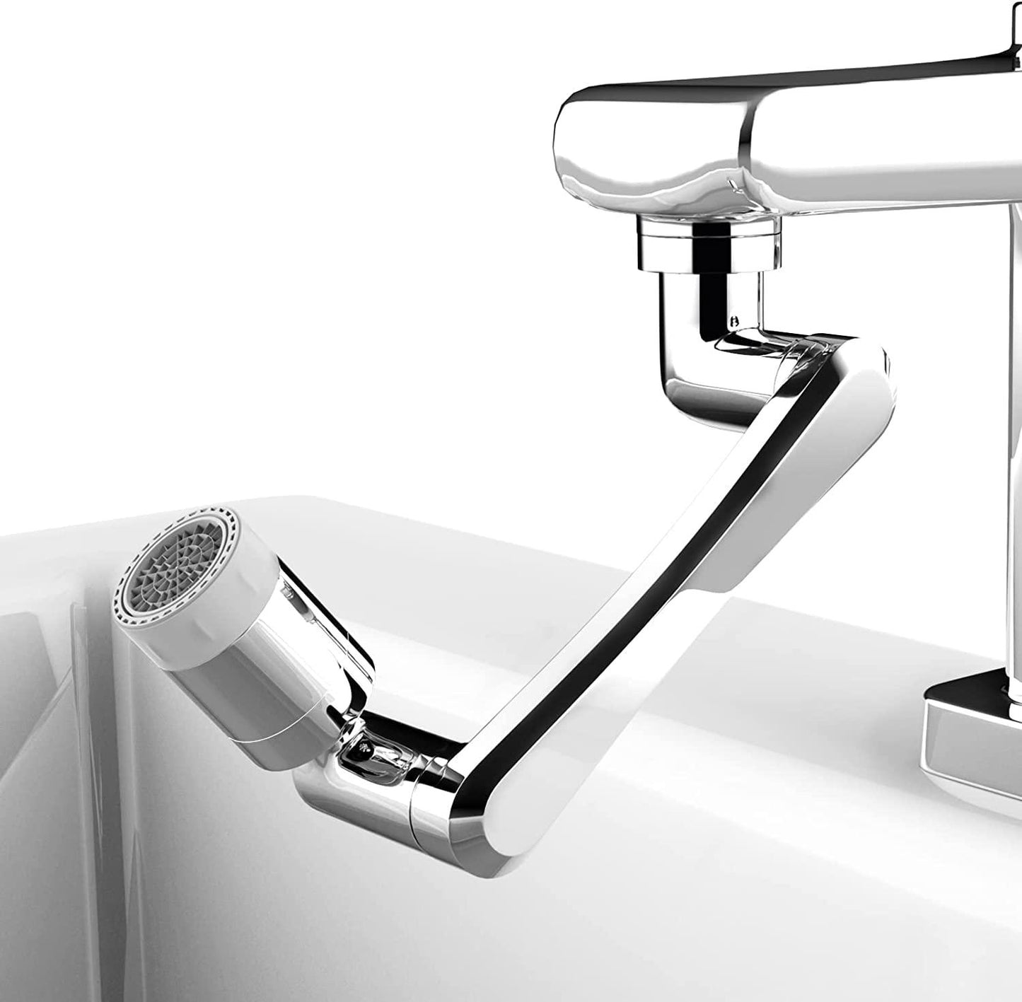 Rotating Faucet Extender Aerator, Universal Splash Filter Faucet, Large Angle Rotating Splash Filter Faucet Extender Aerator  with 2 Water Outlet Modes, Sink Sprayer (All Plastic) - lorexa