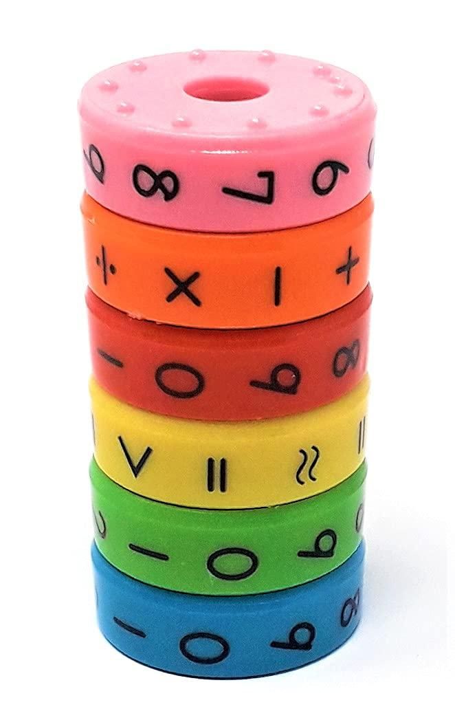 Math Cylinder Circular Shape Educational Abacus Puzzle - lorexa