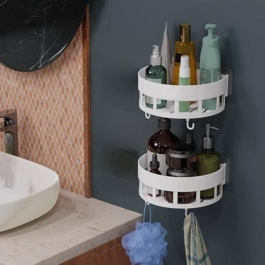 Bathroom Shelves with Hooks (Pack of 2) 07ufrb-rm