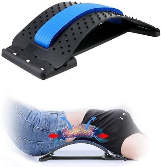 Multi-Level Back Stretcher Posture Corrector Device for Back Pain Relief with Back Support Mate Magic Back Stretching Massage (Blue) 07ufrb-rm