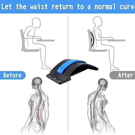 Multi-Level Back Stretcher Posture Corrector Device for Back Pain Relief with Back Support Mate Magic Back Stretching Massage (Blue) 07ufrb-rm