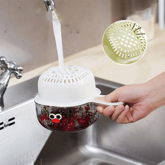 Strainer Dual-Layer Veggie & Fruit Draining Basket with Handle - lorexa