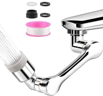 Rotating Faucet Extender Aerator, Universal Splash Filter Faucet, Large Angle Rotating Splash Filter Faucet Extender Aerator  with 2 Water Outlet Modes, Sink Sprayer (All Plastic) - lorexa