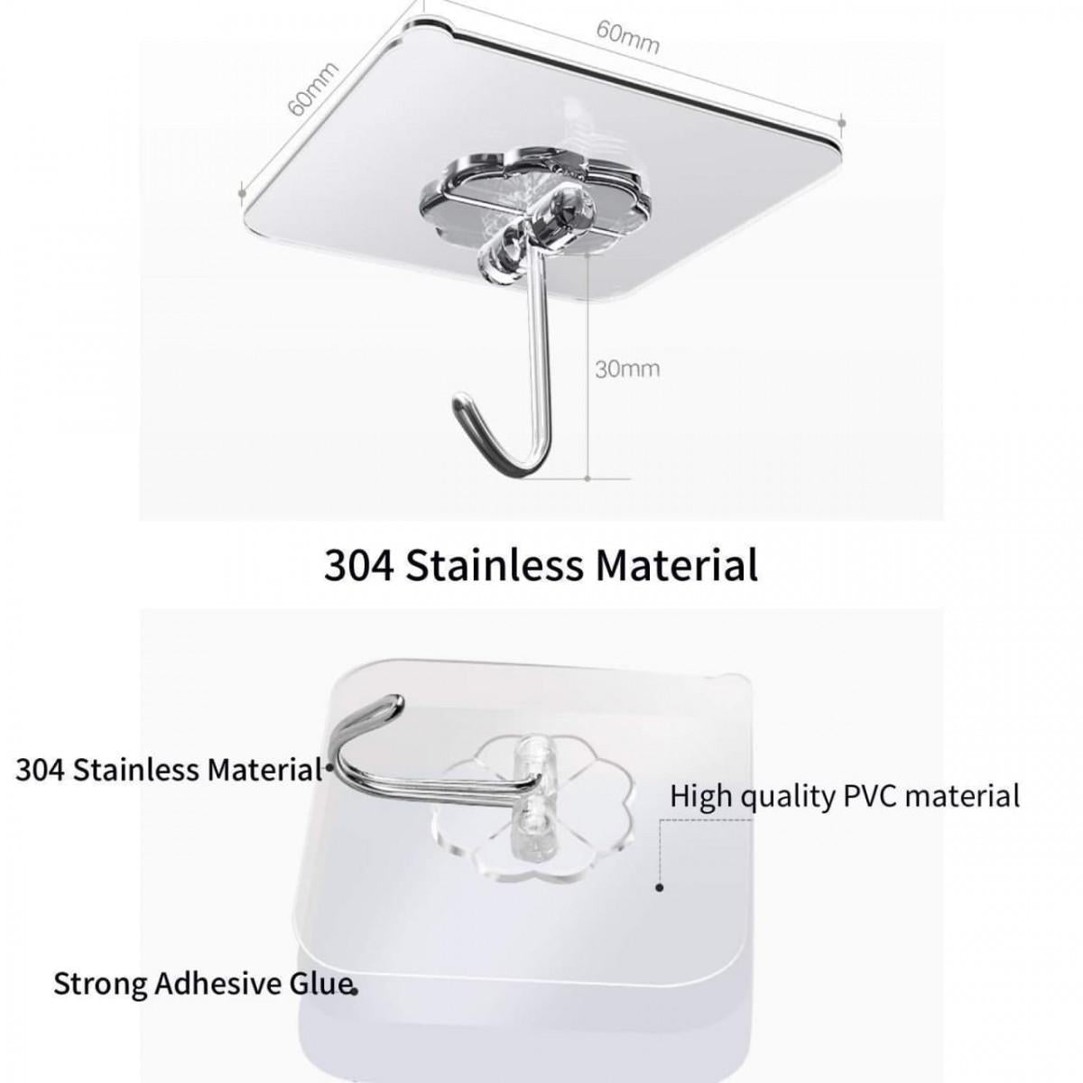 Hooks-Transparent Self Adhesive Hooks Hanger(Pack of 6) 07ufrb-rm