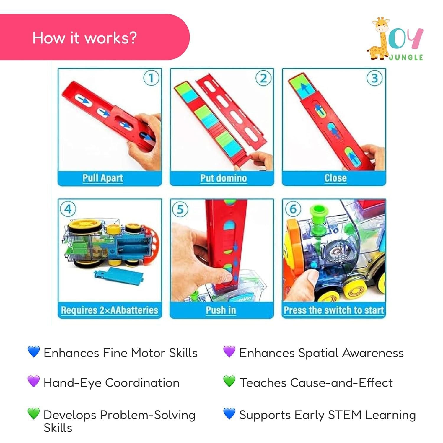 Train Toy Domino Set for Kids BPA Free Plastic with Sound Effects - lorexa