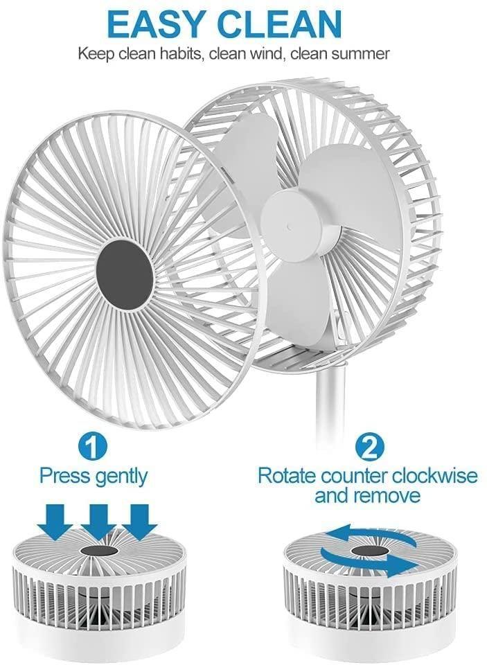 Powerful Rechargeable High Speed Table Desk Fan - lorexa