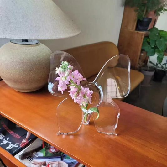 Clear Butterfly Frame Vase, Art Flower Holder - lorexa