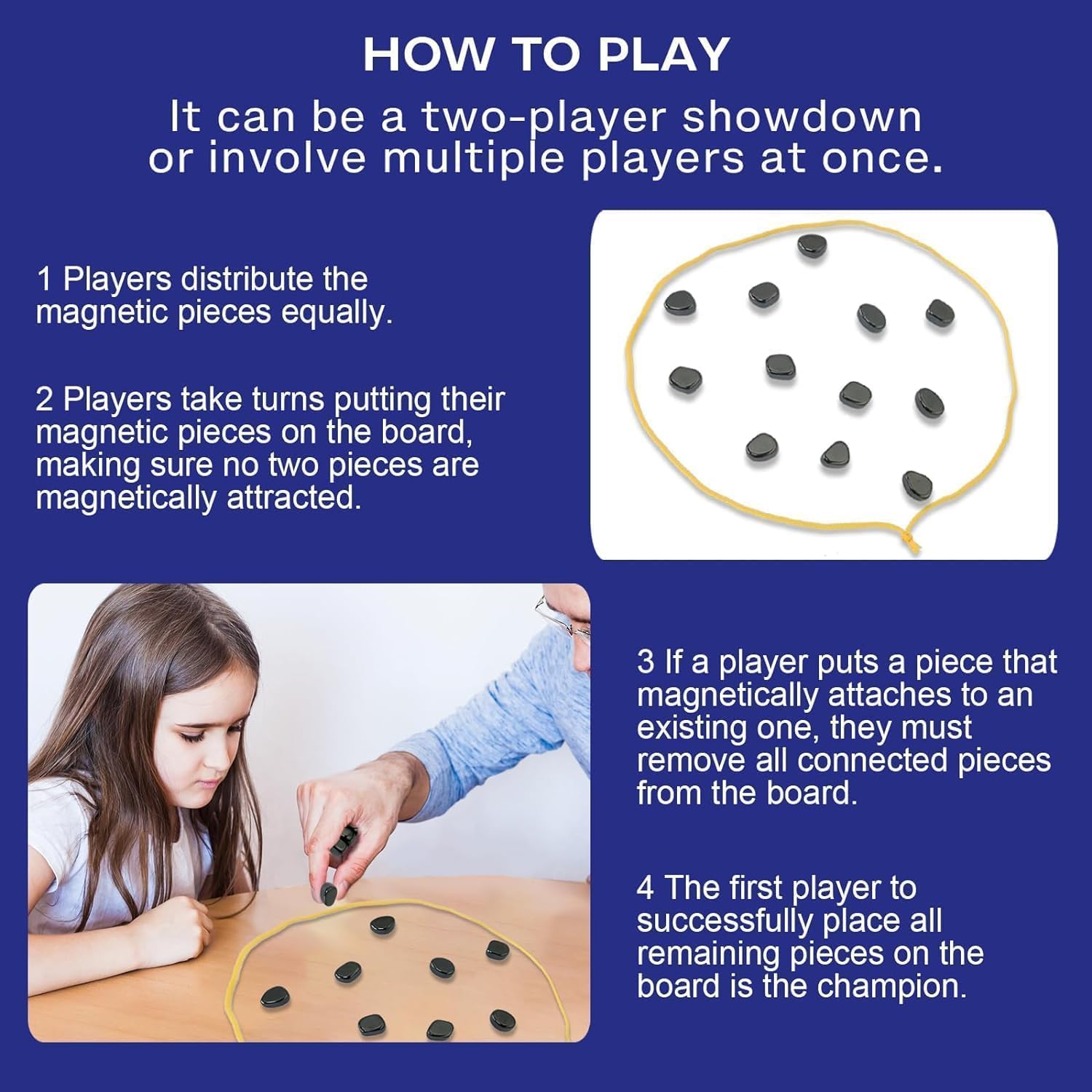 Cluster Magnet Board Game – Fun Family Puzzle, Travel Friendly, Educational Gift for Kids & Adults Lorexa