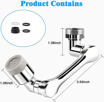 Rotating Faucet Extender Aerator, Universal Splash Filter Faucet, Large Angle Rotating Splash Filter Faucet Extender Aerator  with 2 Water Outlet Modes, Sink Sprayer (All Plastic) - lorexa