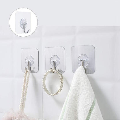 Hooks-Transparent Self Adhesive Hooks Hanger(Pack of 6) 07ufrb-rm