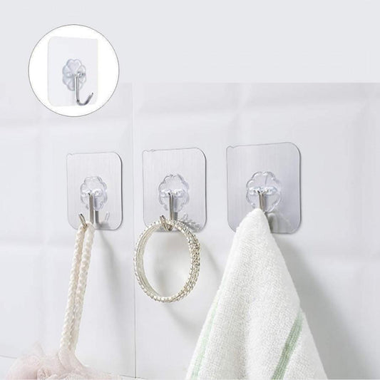 Hooks-Transparent Self Adhesive Hooks Hanger(Pack of 6) 07ufrb-rm