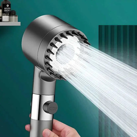 High Pressure 3-Setting Handheld filtration brush Shower head - lorexa