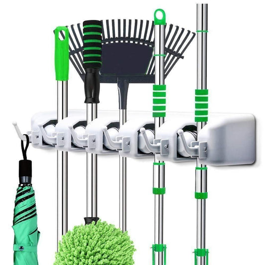 Mop Holder - 5 Layer Wall Mounted Mop & Broom Holder 07ufrb-rm